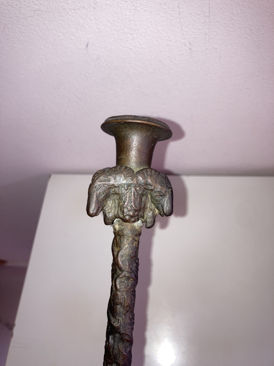 Chandelier en bronze italien du XIXe siècle-photo-4