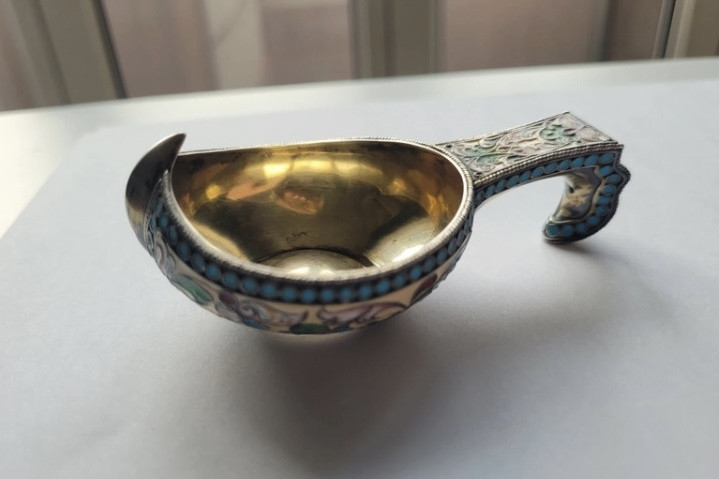 Kovsh Russian Silver Enemel Moscow 19th 