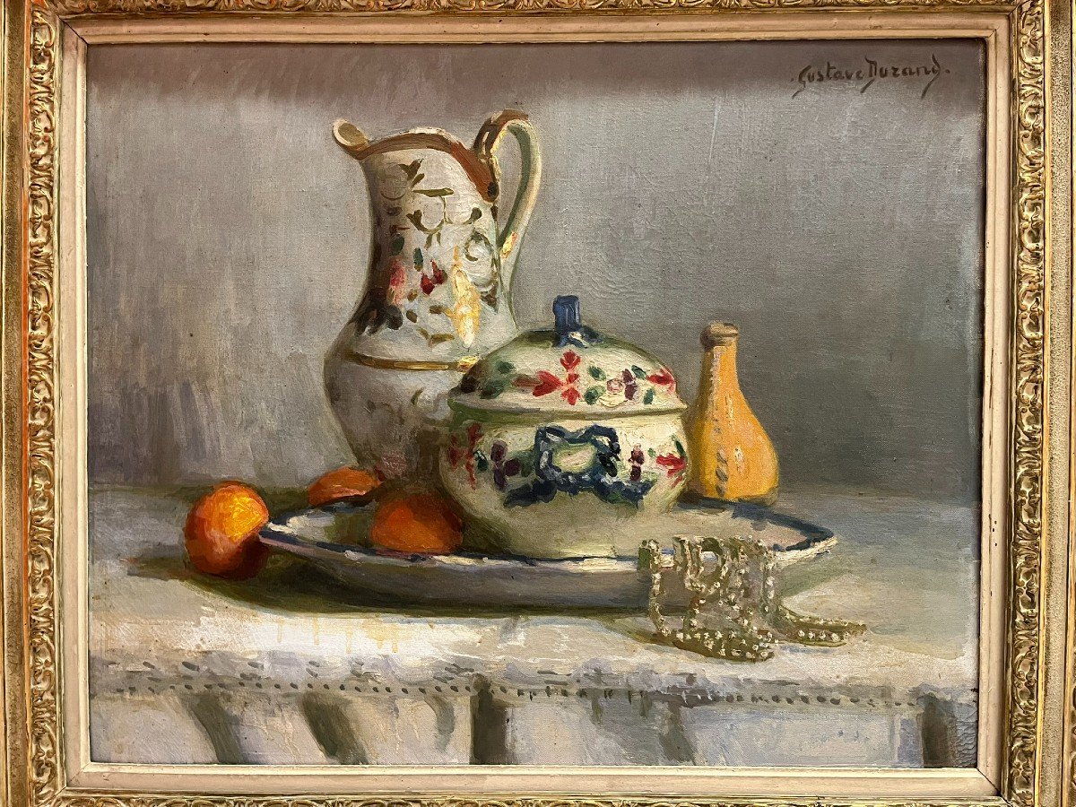 Gustave Durand (1863 - 1938), Still Life With Pearl Necklace, Oil On Canvas-photo-1