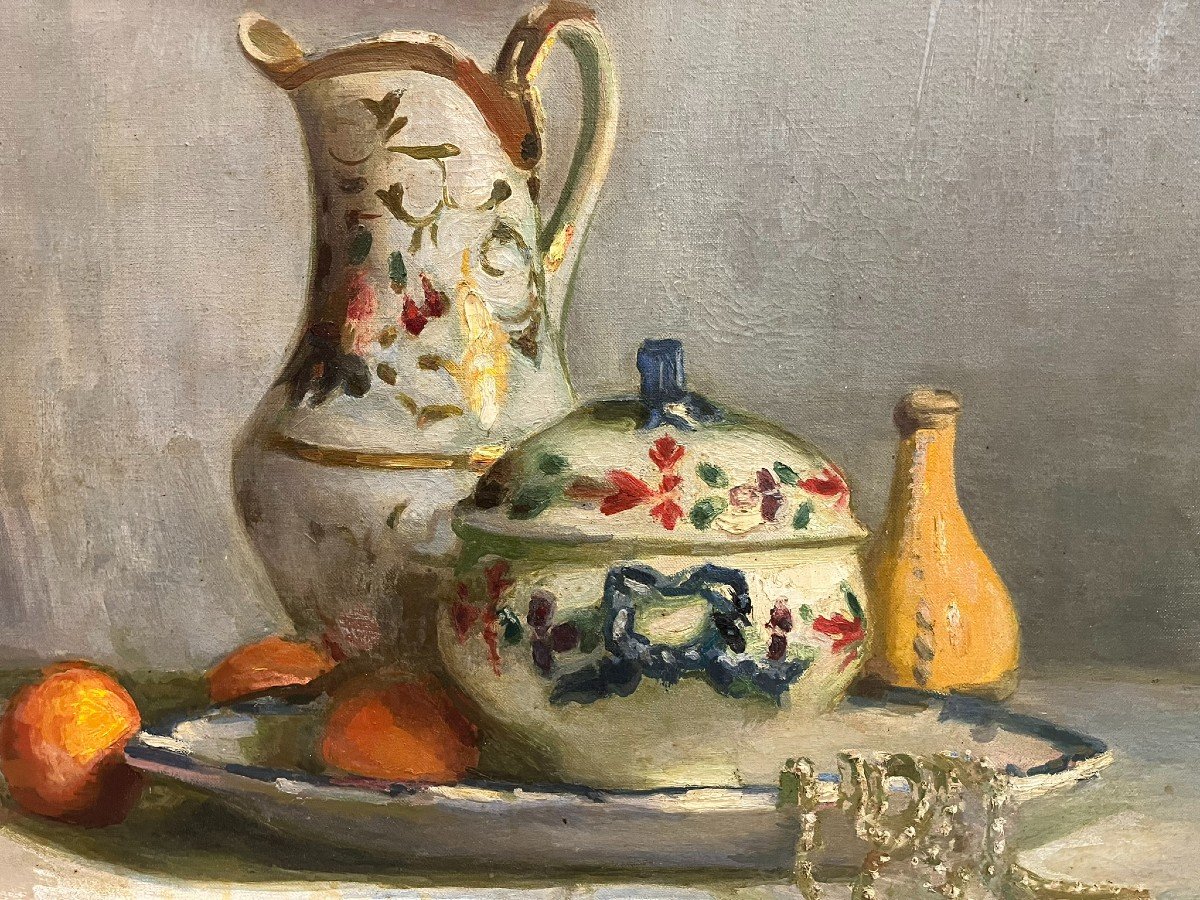 Gustave Durand (1863 - 1938), Still Life With Pearl Necklace, Oil On Canvas