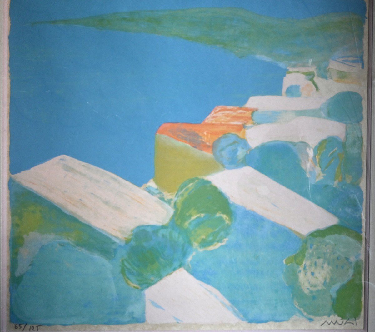  Roger Mühl (1929-2008) Seaside, Signed Lithograph