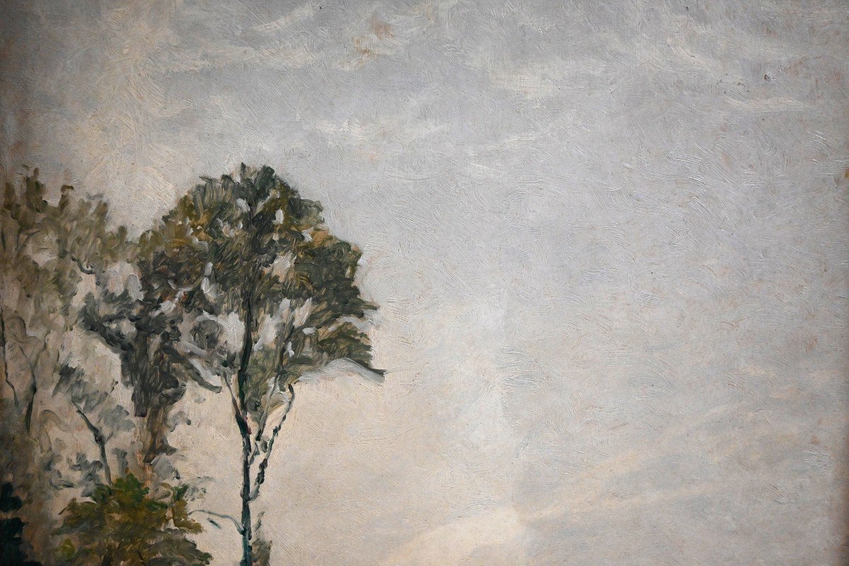 Georges Billaudot (paris, 1868-1951), Au Jardin, Huile sur panneau de bois, signée en bas-photo-6