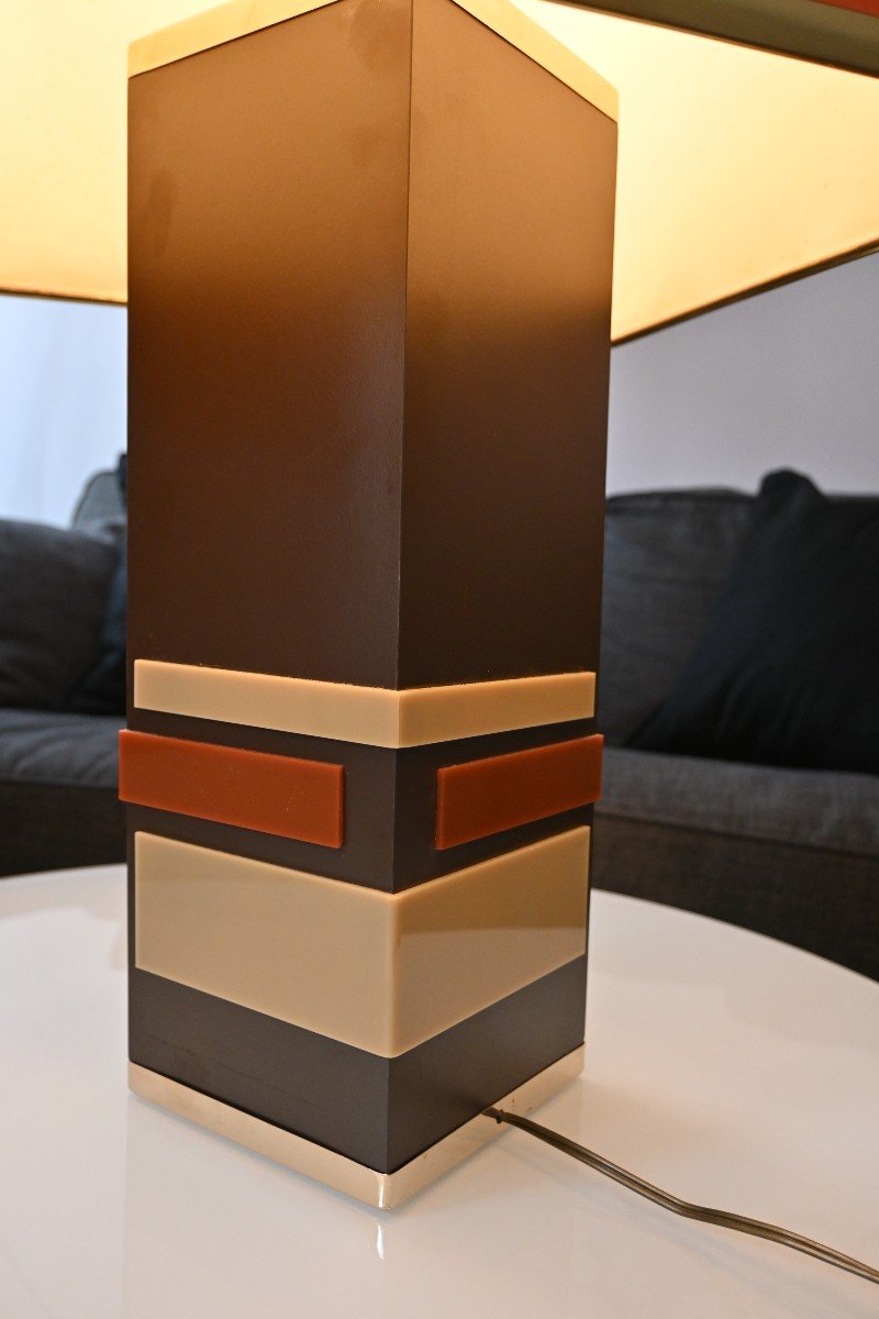Philippe Cheverny (20th Century), Large Living Room Lamp, "rio" Model-photo-3