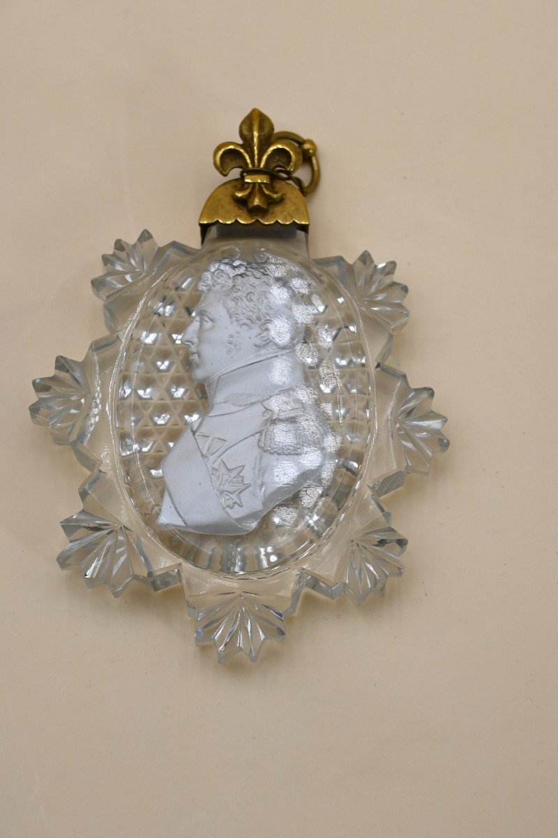 Effigie en cristalo-cérame, probablement du roi Louis-philippe, Première moitié du XIXe S. -photo-2
