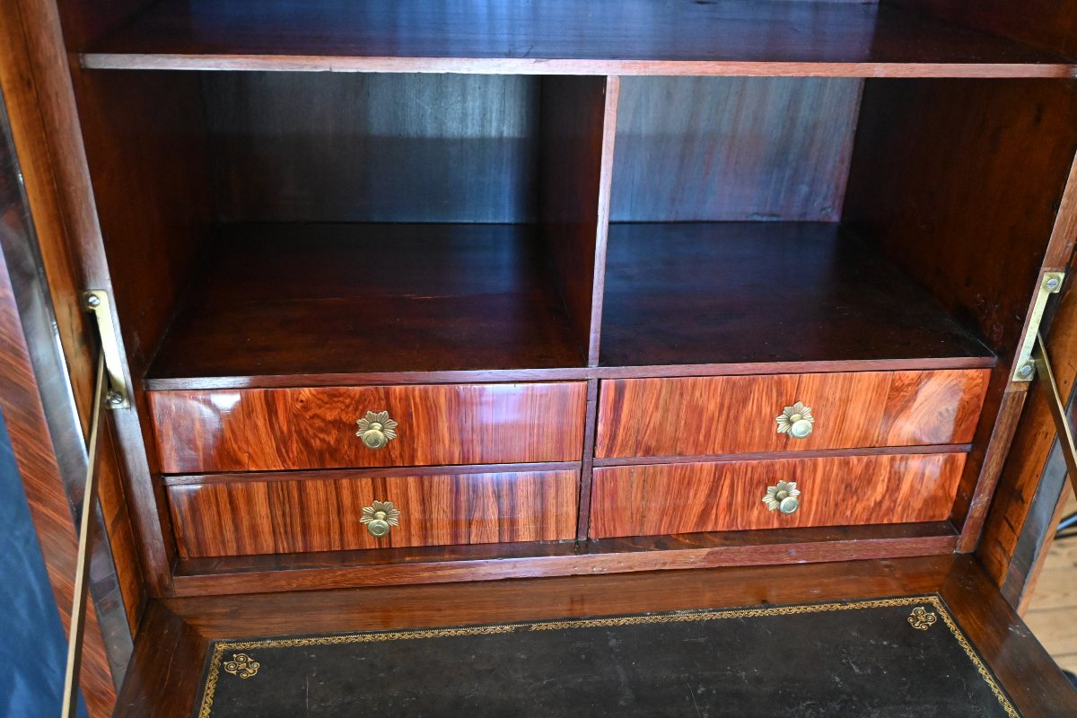 Secrétaire en bois de placage d'époque Louis XV, estamillé Schlichtig-photo-2