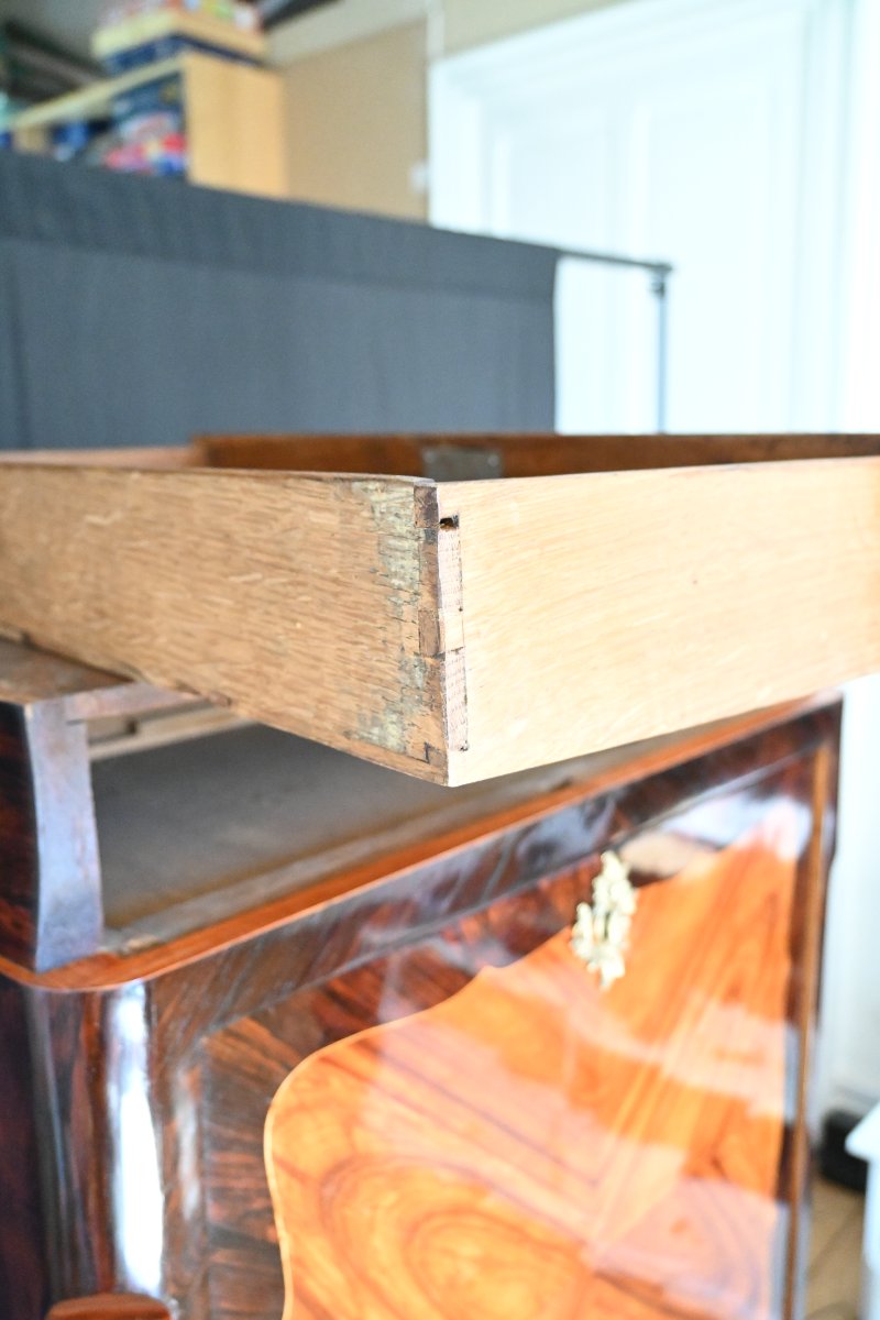 Secrétaire en bois de placage d'époque Louis XV, estamillé Schlichtig-photo-3