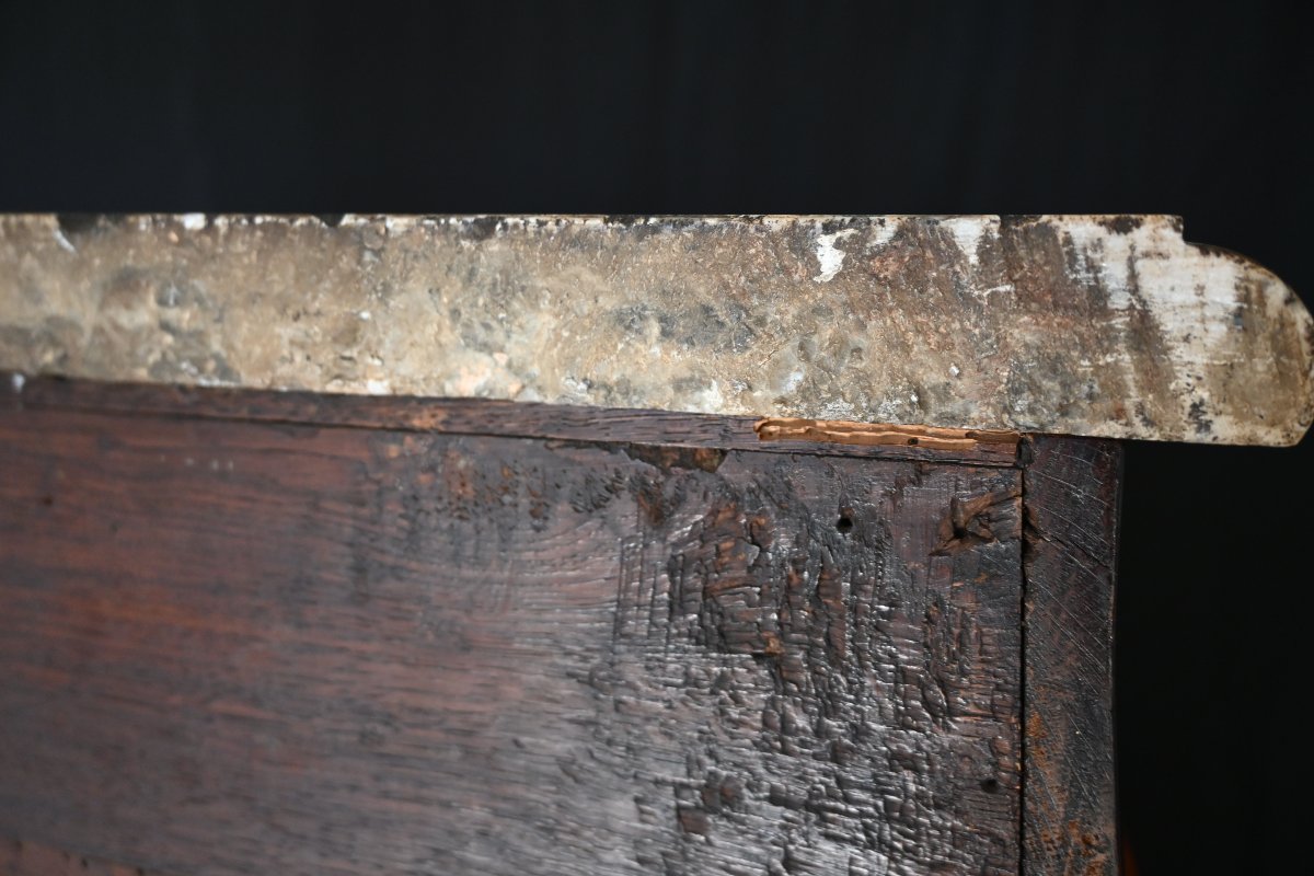 Secrétaire en bois de placage d'époque Louis XV, estamillé Schlichtig-photo-5