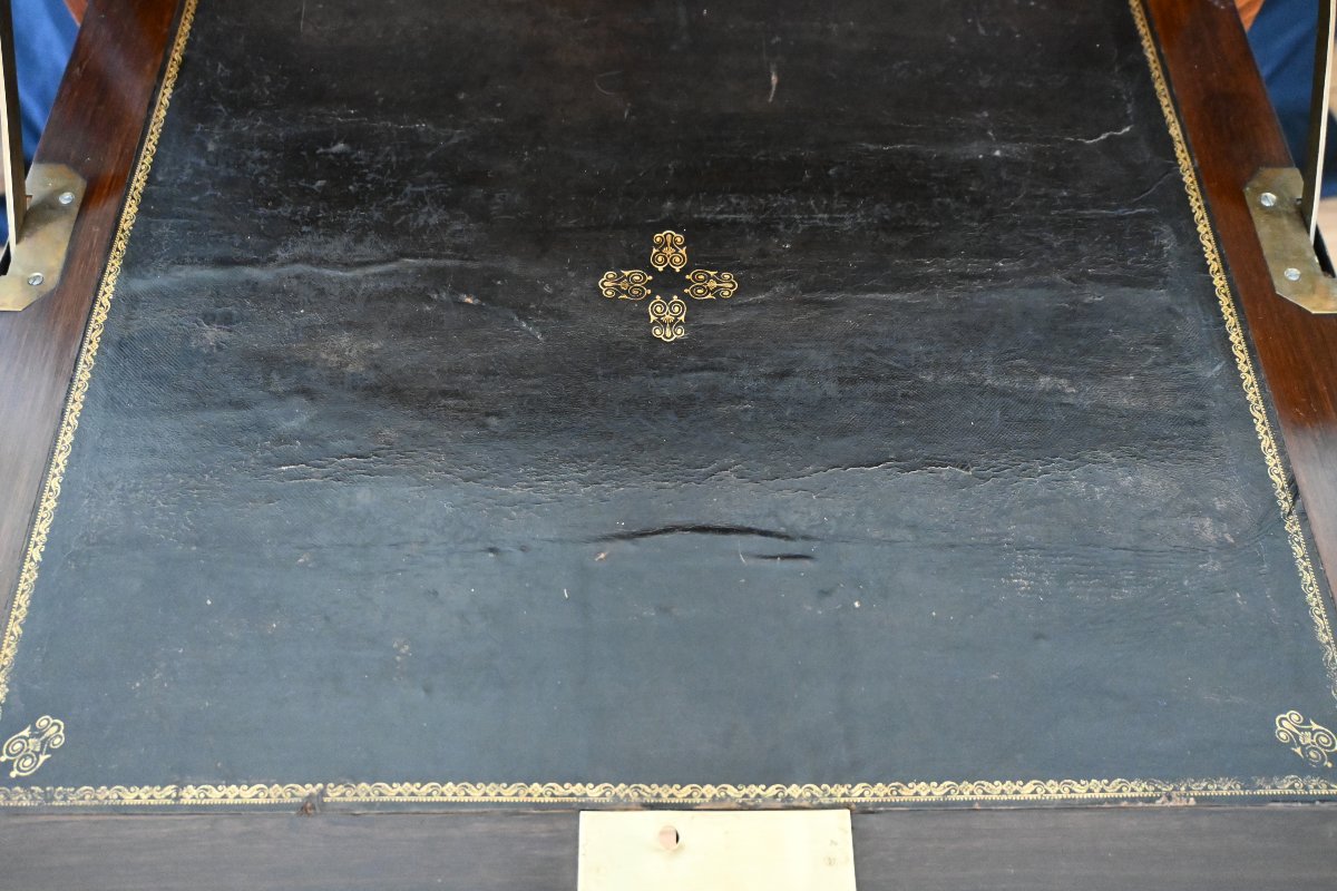 Secrétaire en bois de placage d'époque Louis XV, estamillé Schlichtig-photo-8