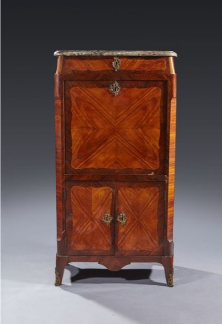Secrétaire en bois de placage d'époque Louis XV, estamillé Schlichtig