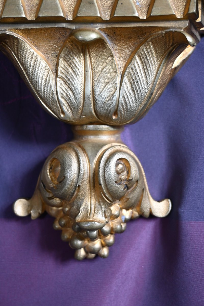 Nemean Lion Wall Clock, Gilt Bronze, Louis XVI Style, Late 19th Century. -photo-4