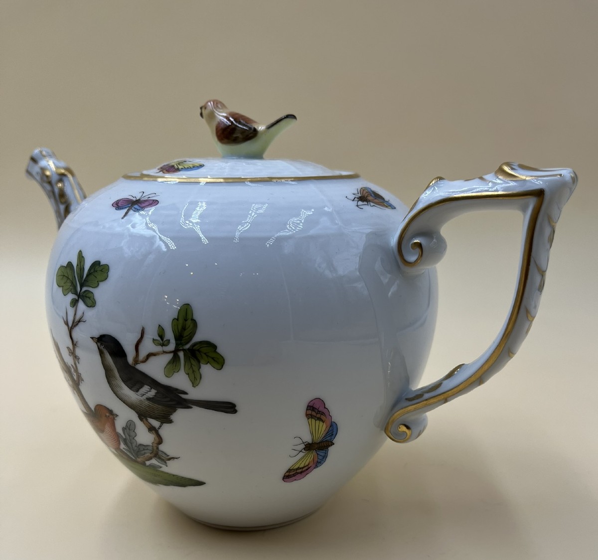 Service à thé Herend 8 pièces, numéroté, peint à la main, excellent état-photo-2