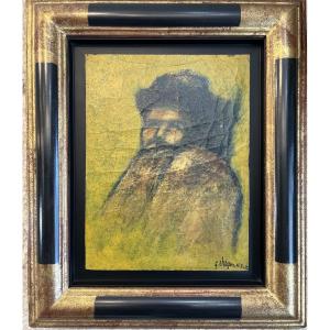 G. Ohayon, Le Père Michel, Oil On Panel, 1972