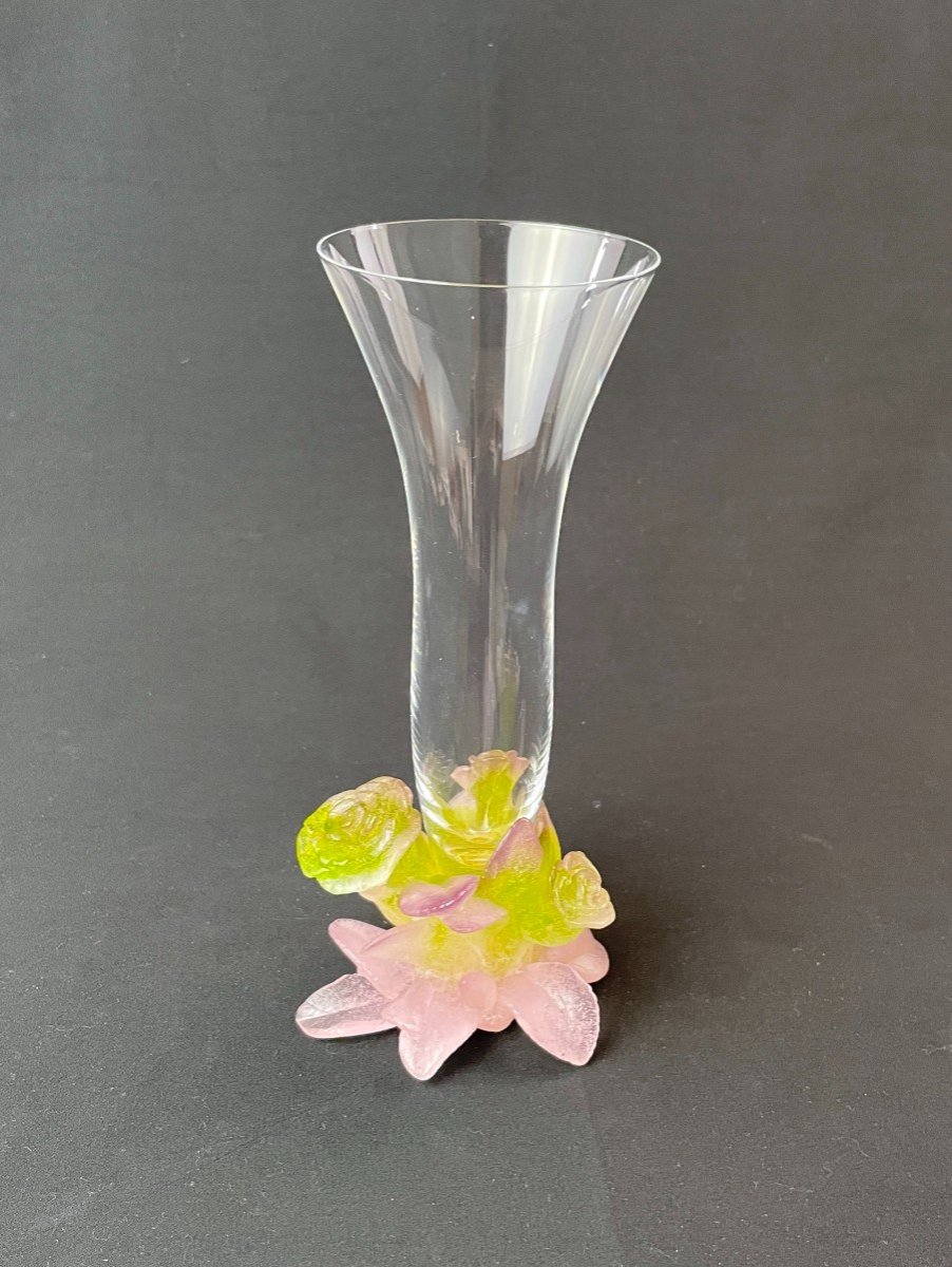 Vase Soliflore Modèle « Roses » Par Daum-photo-2