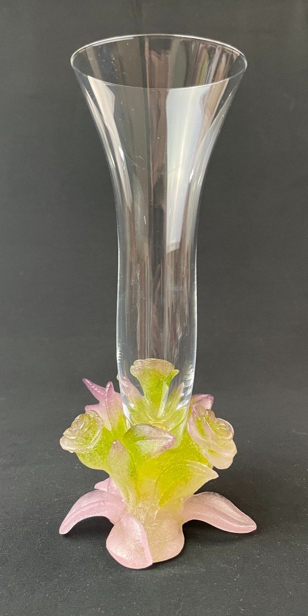 Vase Soliflore Modèle « Roses » Par Daum-photo-3
