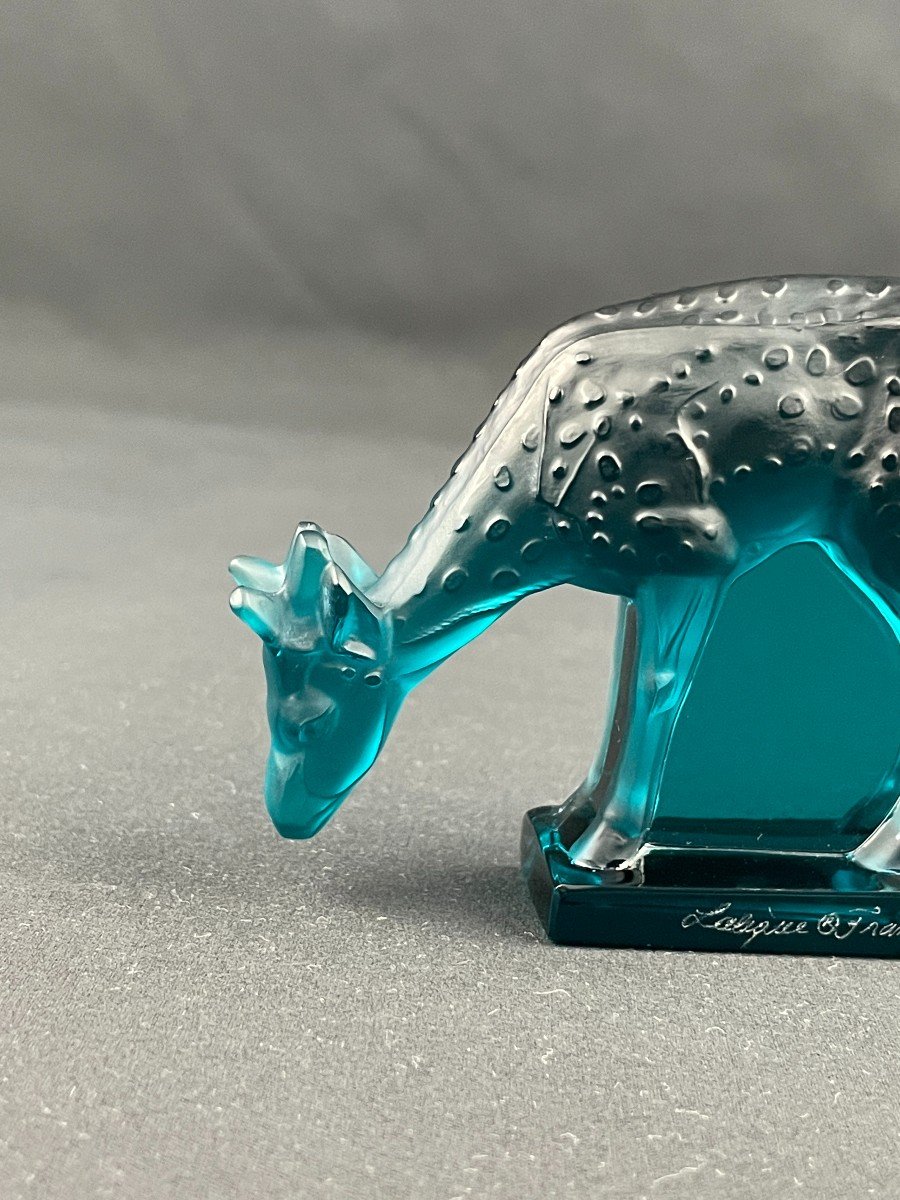 Daim En Cristal Bleu Par Lalique France-photo-4