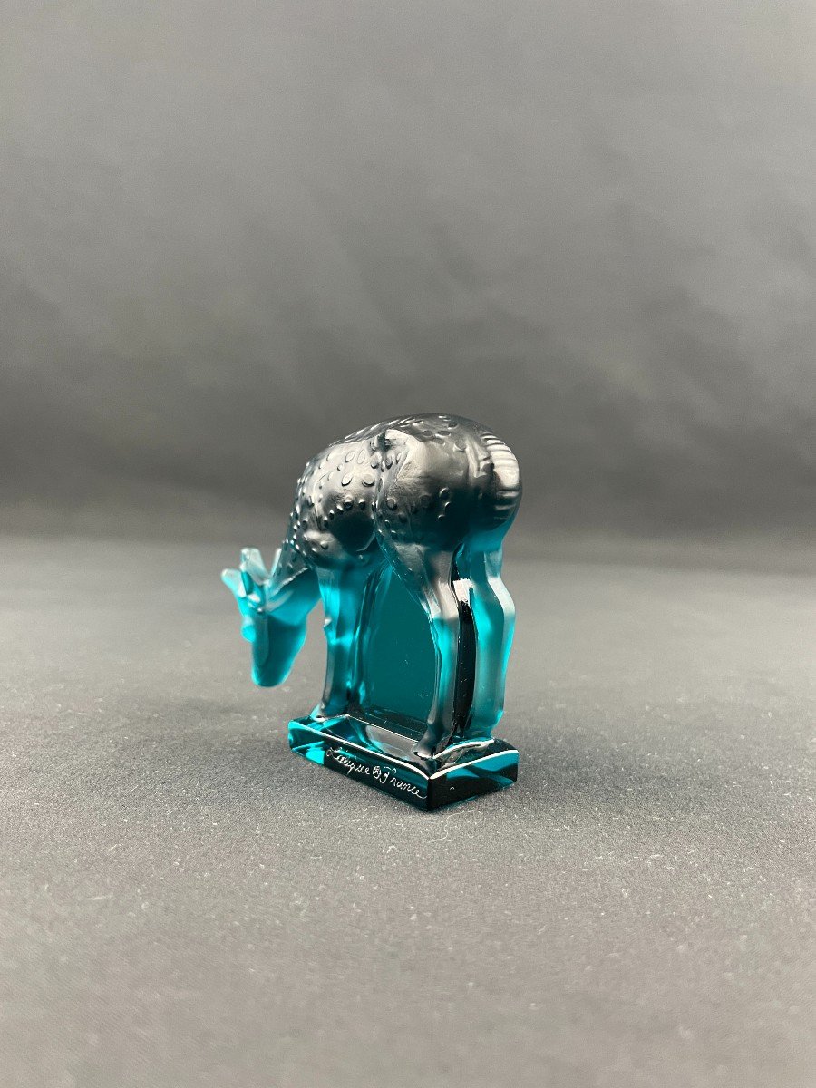Daim En Cristal Bleu Par Lalique France-photo-8
