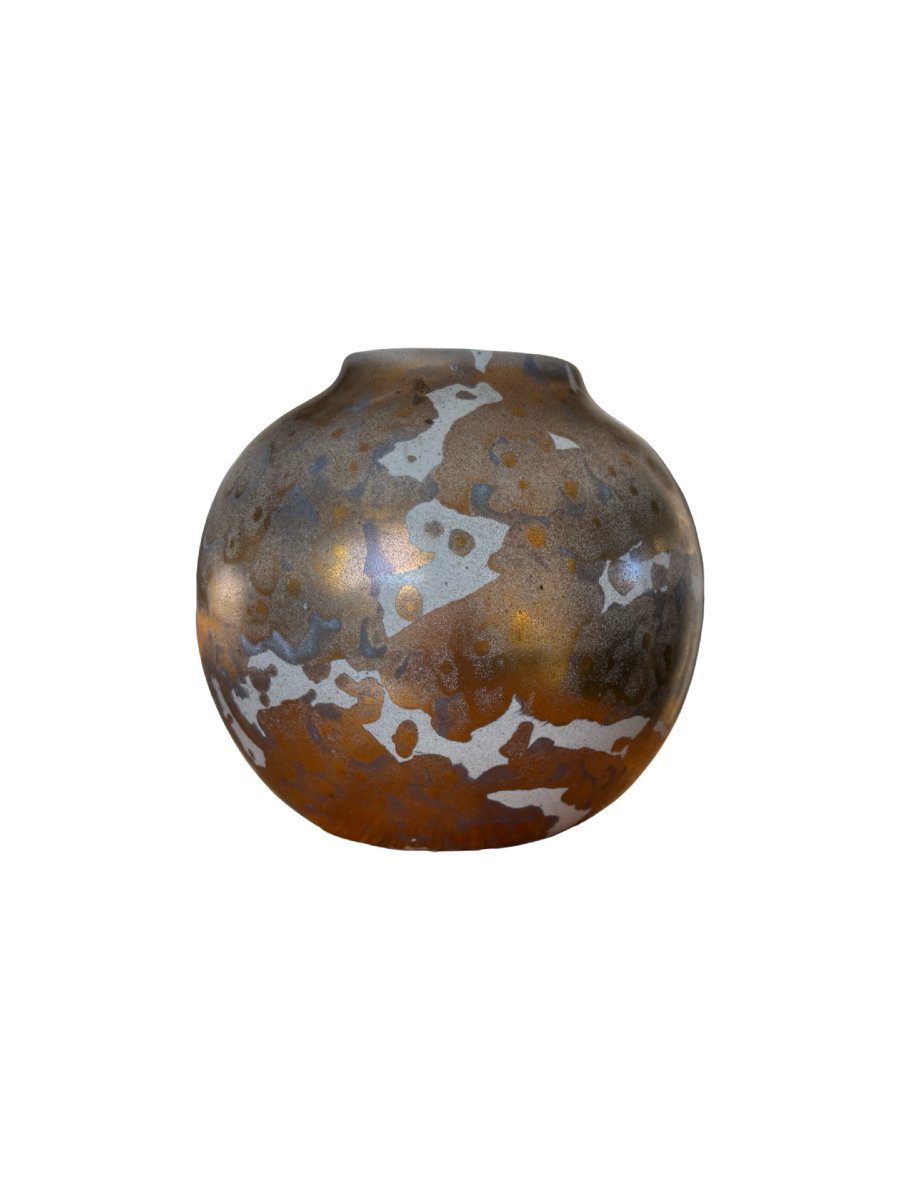 Léon Pointu White And Gold Ball Vase-photo-2