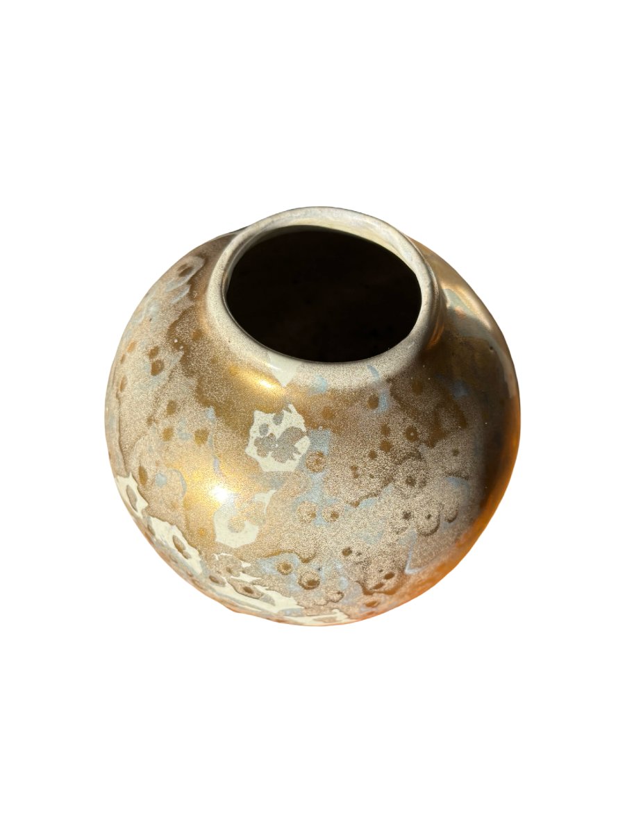 Léon Pointu White And Gold Ball Vase-photo-4