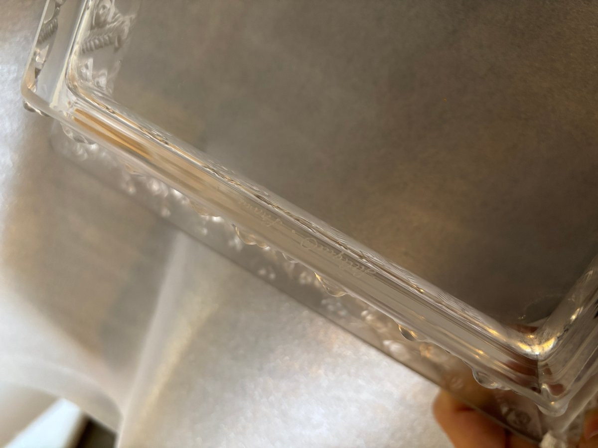 Coupe Aux Roses Square In Lalique Crystal France-photo-3