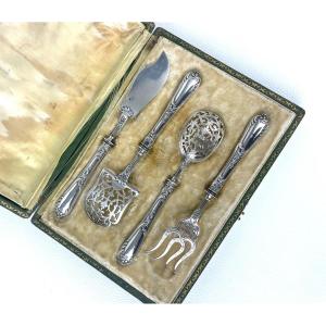 Very Openwork Louis XV Style Hors d'Oeuvre Service In Silver