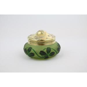 Candy Box, Box Or Pot Covered In Vermeil And Acid-cleared Glass Paste