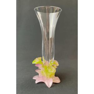 Vase Soliflore Modèle « Roses » Par Daum