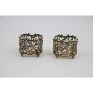 Pair Of Openwork Vermeil Salt Cellars