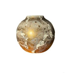 Léon Pointu White And Gold Ball Vase