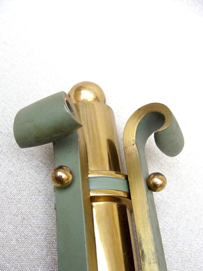 Lampes Paires Appliques Art Deco Bronze Disques Verre Luminaire Moderniste-photo-5