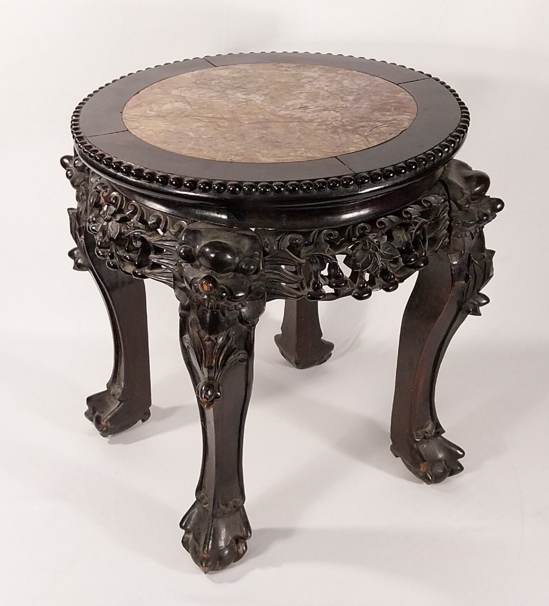 China - Wood And Marble Coffee Table - 19° Chinese Table-photo-2