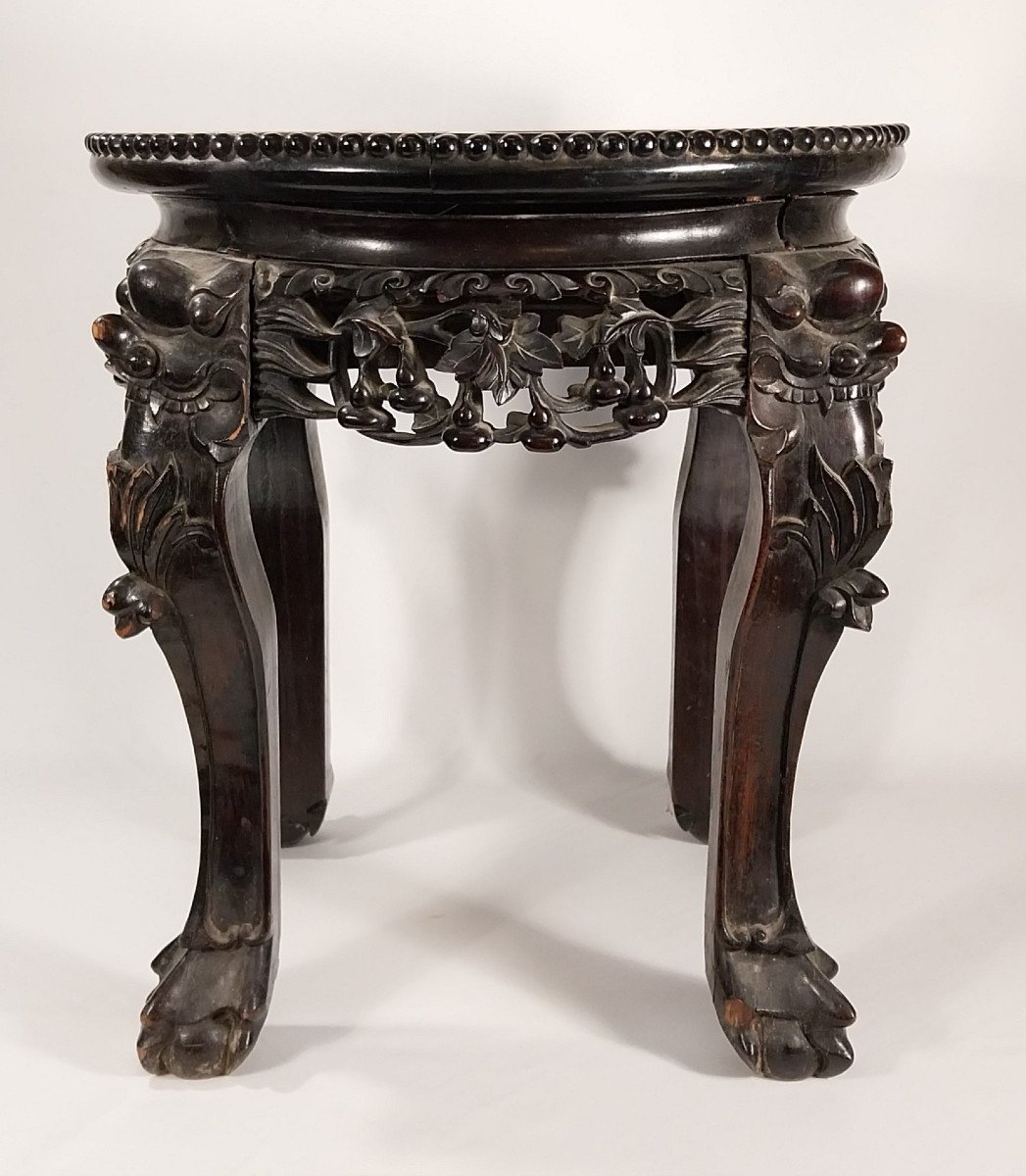 China - Wood And Marble Coffee Table - 19° Chinese Table-photo-3