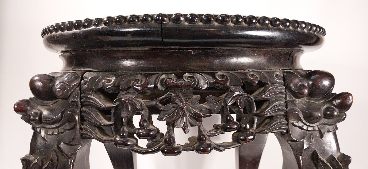China - Wood And Marble Coffee Table - 19° Chinese Table-photo-4