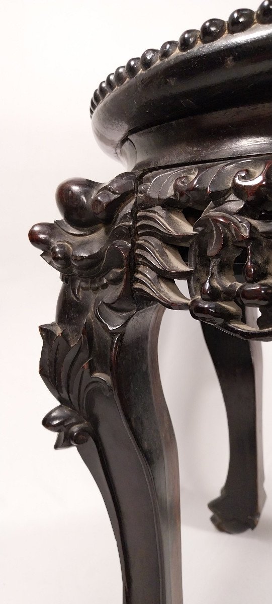 China - Wood And Marble Coffee Table - 19° Chinese Table-photo-3