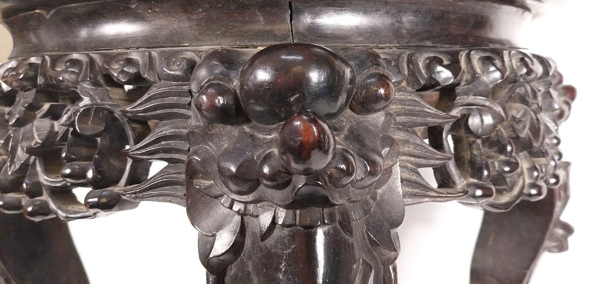 China - Wood And Marble Coffee Table - 19° Chinese Table-photo-8