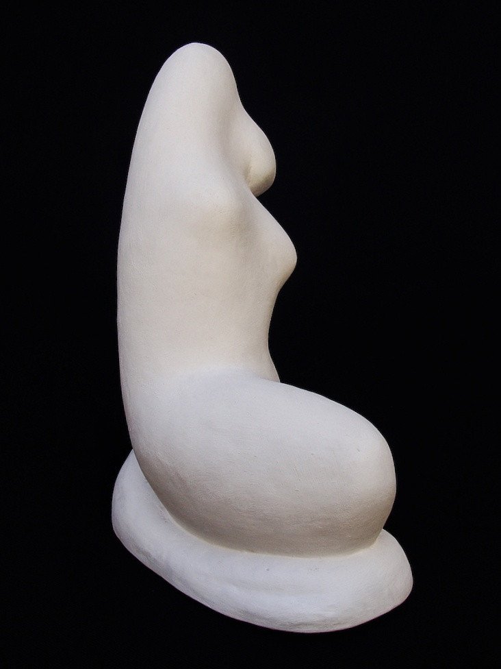 Drusi Pierre - Modernist Terracotta Sculpture 60s Design Naked Woman Nude Signed 1960-photo-4