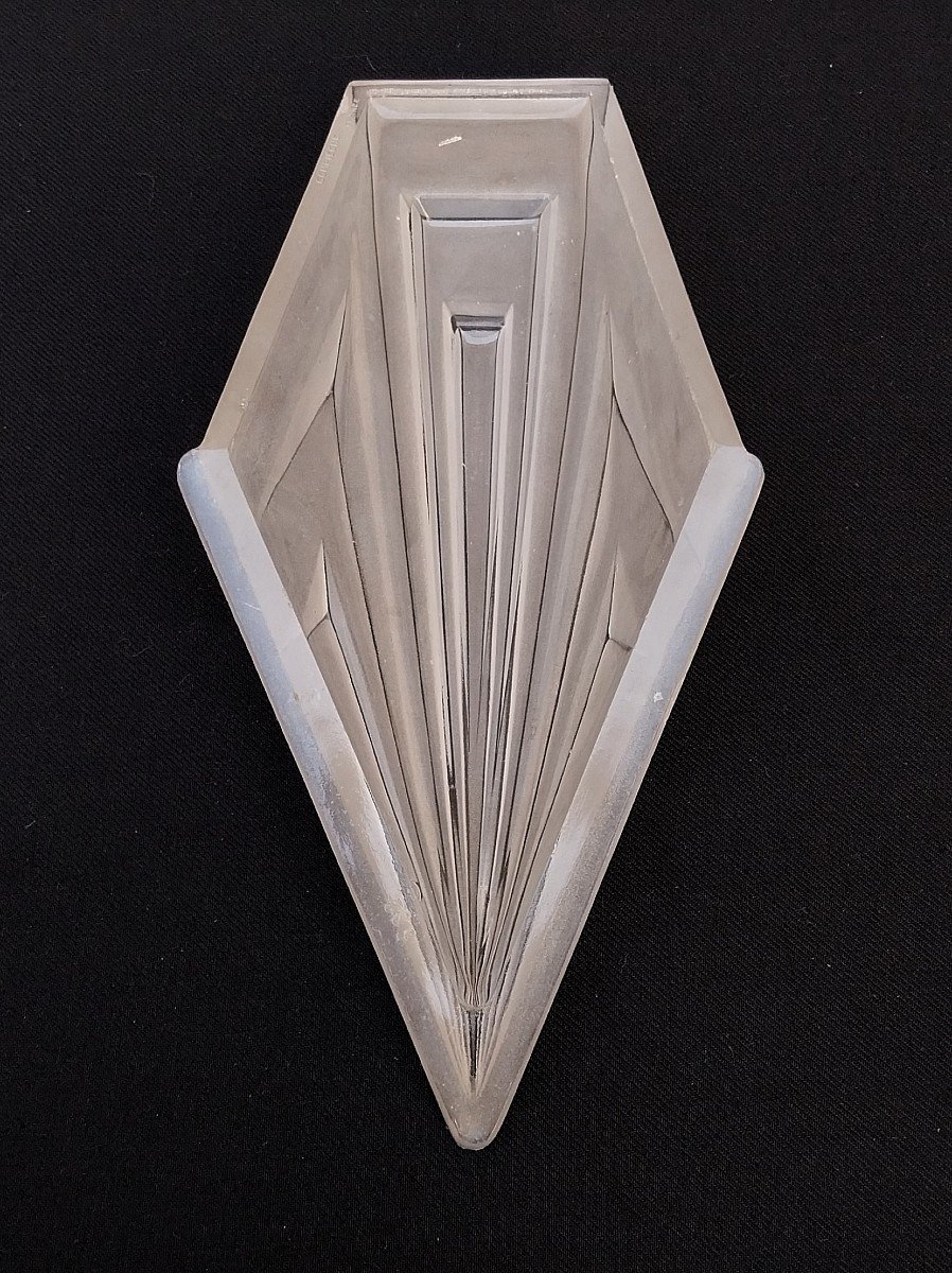 Art Déco 1930 Grandes Appliques Verre Géométrique Paire Lampes Art Deco Glass Wall Lamp sconces-photo-1