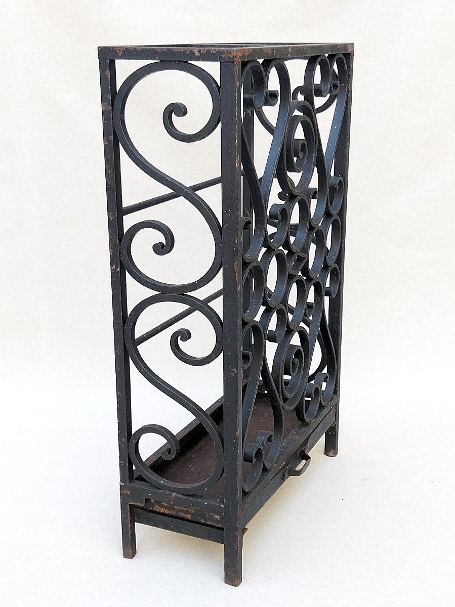 Porte-parapluies Fer Forgé Art Deco 1930 1940 Wrought Iron Umbrella Stand-photo-3