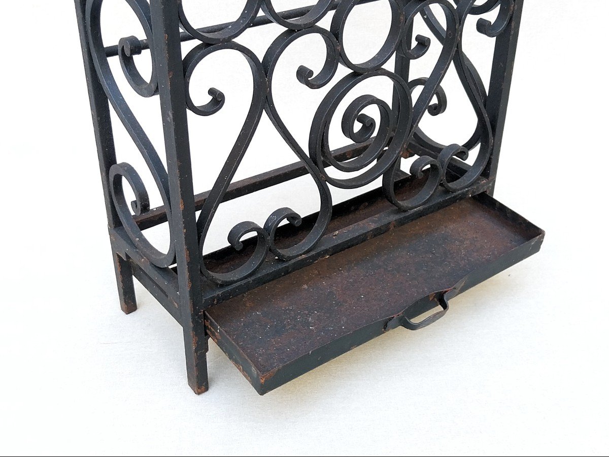 Porte-parapluies Fer Forgé Art Deco 1930 1940 Wrought Iron Umbrella Stand-photo-3