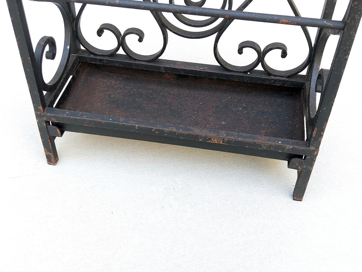 Porte-parapluies Fer Forgé Art Deco 1930 1940 Wrought Iron Umbrella Stand-photo-6