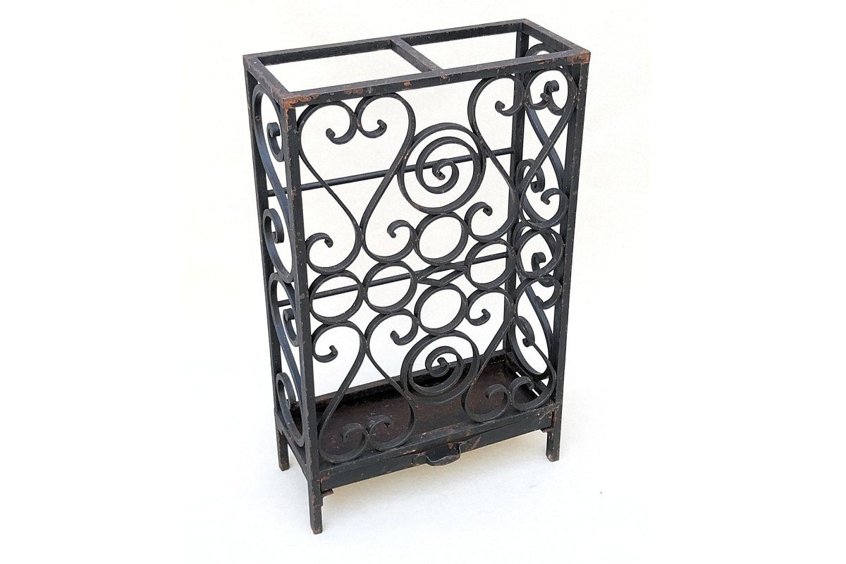 Porte-parapluies Fer Forgé Art Deco 1930 1940 Wrought Iron Umbrella Stand-photo-8