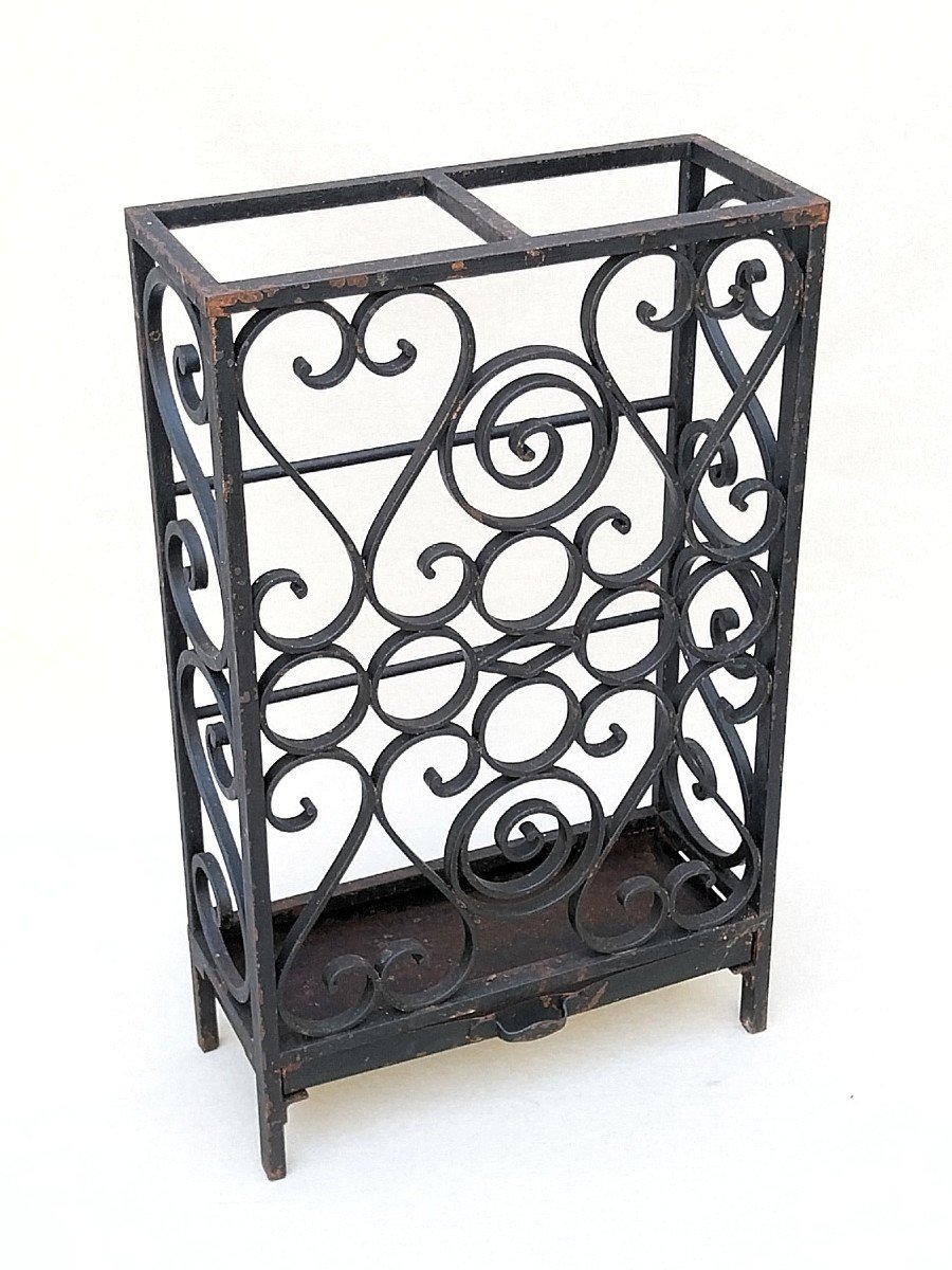Porte-parapluies Fer Forgé Art Deco 1930 1940 Wrought Iron Umbrella Stand