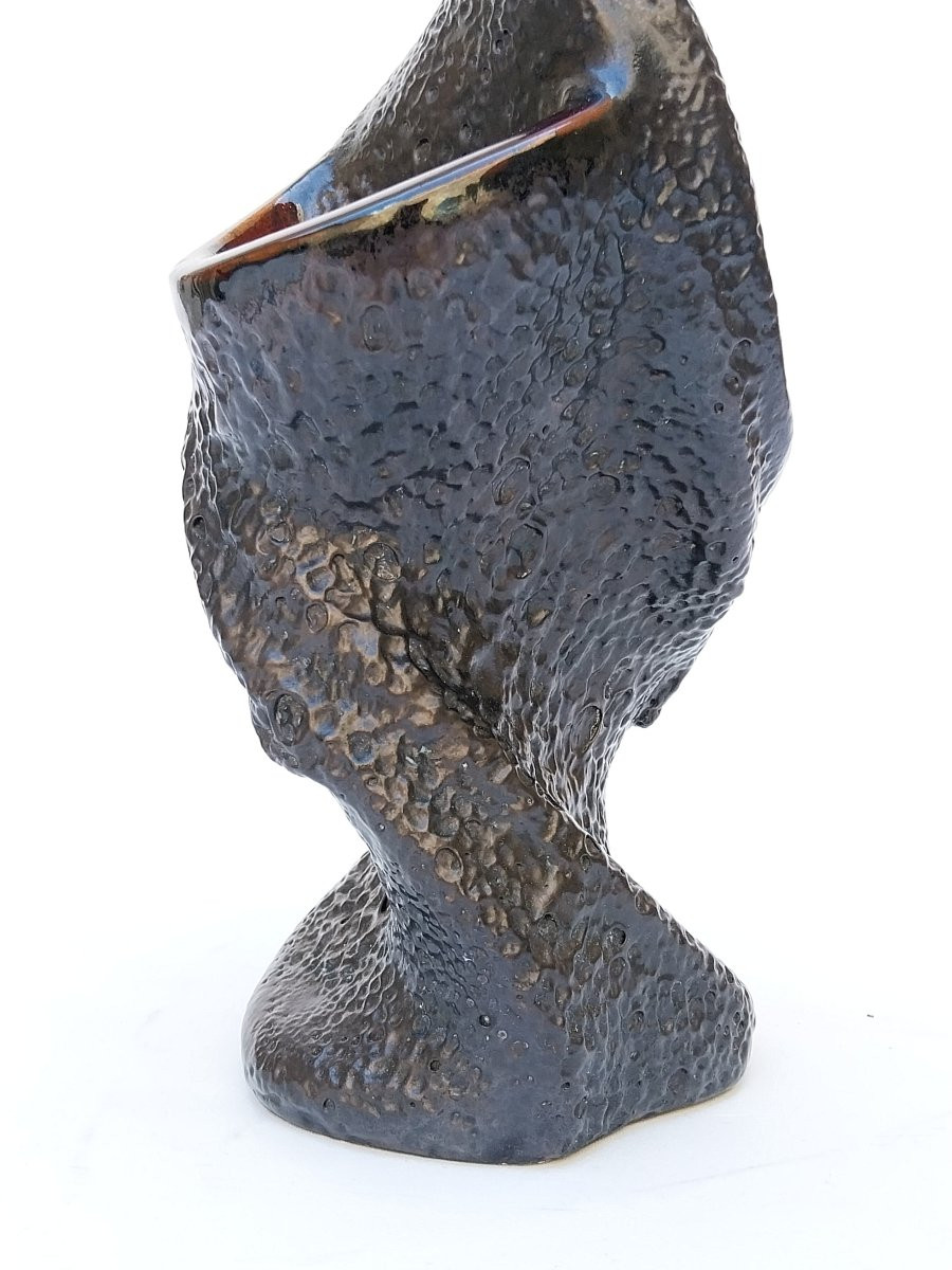Vallauris - Large Ceramic Enamel Vase Sculpture Signed Giraud - 1960 1970-photo-3
