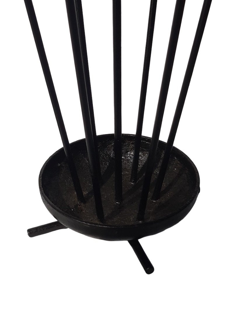 1950s 1960s Design French Umbrella Stand In Black Lacquered Iron And Gilded Brass 50s 60s-photo-1