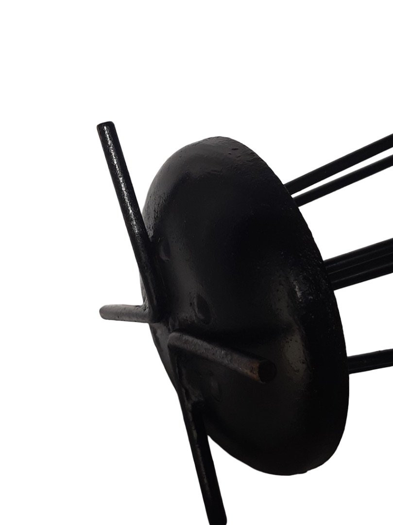 1950s 1960s Design French Umbrella Stand In Black Lacquered Iron And Gilded Brass 50s 60s-photo-2