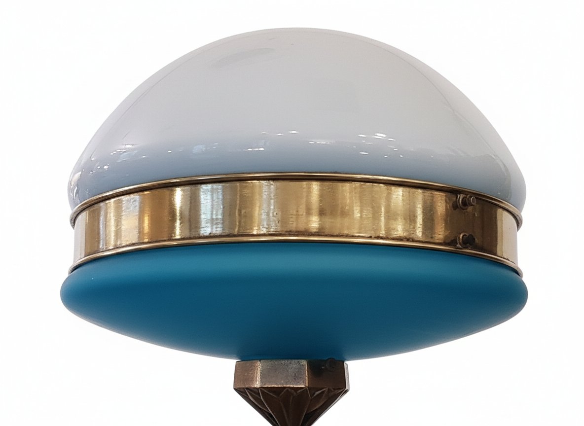 Grande lampe art deco 1930 verrerie bronze géométrique 1920 1930 Lampe ilrin Bauhaus lamp-photo-4