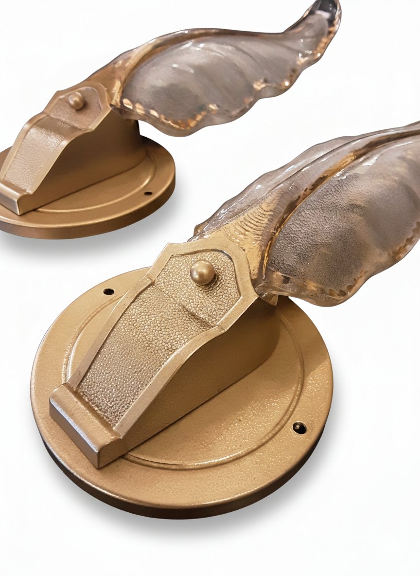 Art Deco 1930 Paire d’appliques murales palmes feuilles verre metal lampe art déco luminaire -photo-3