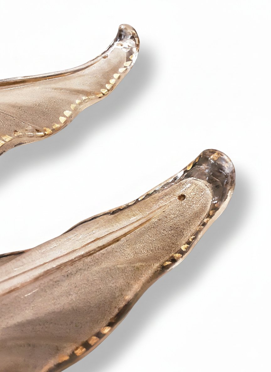 Art Deco 1930 Paire d’appliques murales palmes feuilles verre metal lampe art déco luminaire -photo-6