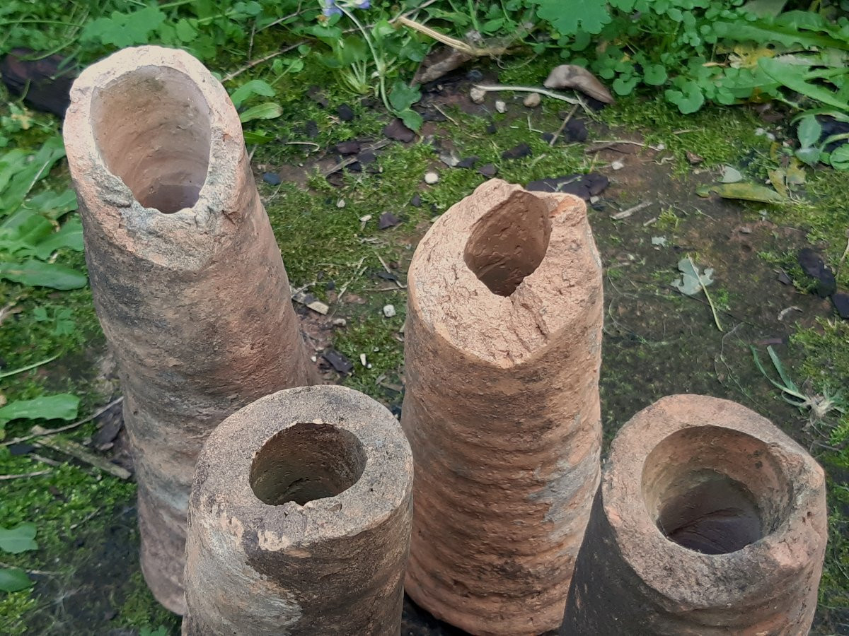 Curiosity - 4 Pieces Of Terracotta, Roman-style Drain Pipe, 2nd-15th Century Ad-photo-4