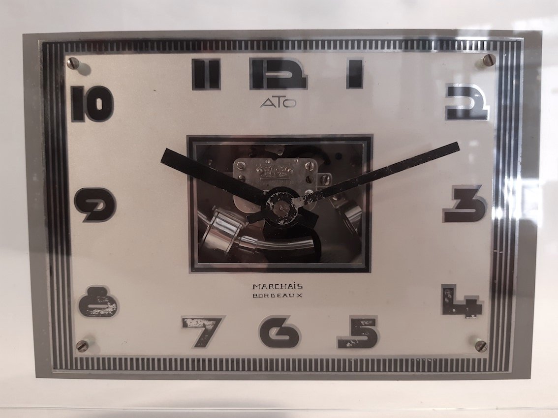 ATO Pendule Art Deco 1930 Horloge Electrique Signée LÉON HATOT Grande Taille-photo-4