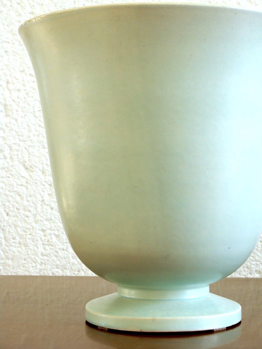 Art Deco - French 1930s Art Deco Lamp Celadon Green Ceramic Table Lamp